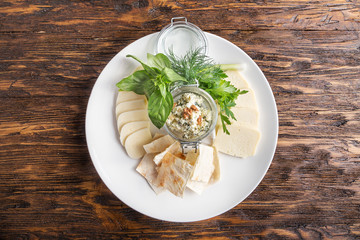cheese set on the plate