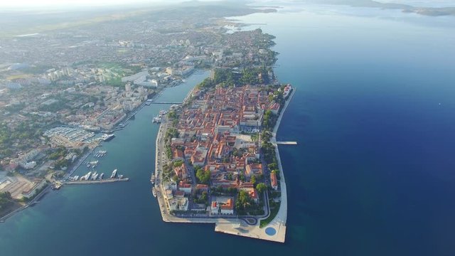 Aerial view of the old city of Zadar.