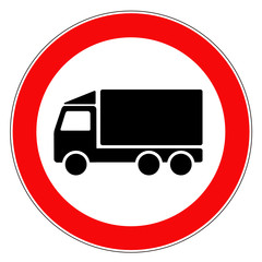 znak zakazu dla ciężarówek - obrazy, fototapety, plakaty