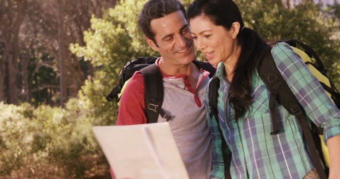 Couple is looking the map