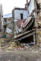 Fototapeta na wymiar Odessa, Ukraine - December 20, 2014: the ruins of the old histor