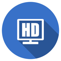 Flat design blue web hd vector icon