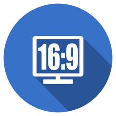 Flat design blue web 16 9 display vector icon