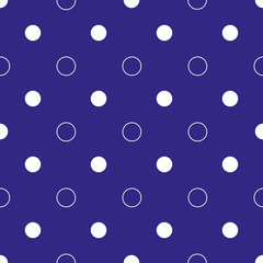 White polka dot geometric and circles seamless pattern