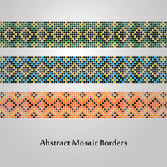 Abstract, Colorful, Mosaic Border Designs - Different Decoration Elements