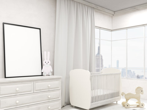 Nursery room with poster