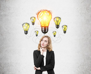 Businesswoman found problem solution