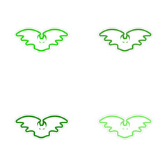 Sticker assembly Bright silhouette of a bat on white background