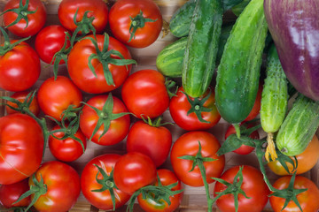 vegetables from his farm in the basket loose