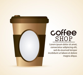 Coffee mug cup shop beverage icon. drink and break time design, vector illustration