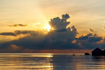 Dawn over sea lagoon on a tropical island Koh Samui, Thailand