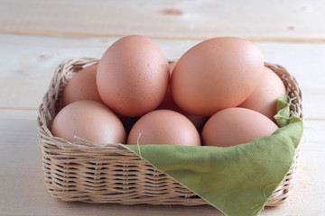 egg on wooden background