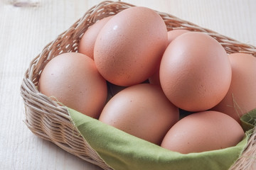 egg on wooden background