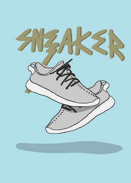 A pair of sneaker sport shoes sneaker illustration trendy design