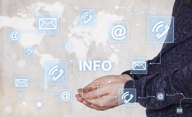 Business button web INFO network mail