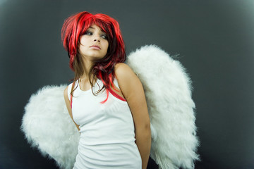Nervous Redhead with Wings