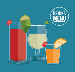 cocktail orange olive glass summer alcohol icon. drinks and menu design. Colorfull and flat illustration