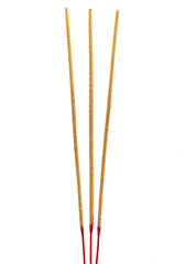 Incense stick on white background.