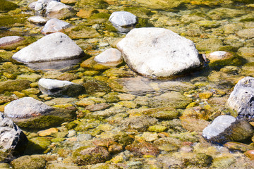 river and sea stones as background