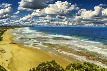 Poster Südafrika. Provinz Westkap. Langer Sandstrand und Lagune von Wilderness (Wildernis in Afrikanern) - Küstenstadt an der Garden Route © WitR