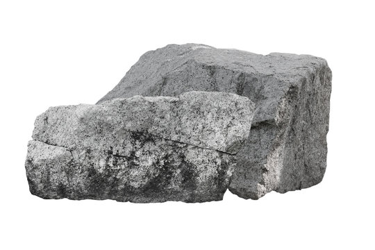 big granite stone, isolated on white background