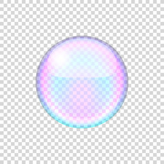 Transparent soap bubble, vector illustration