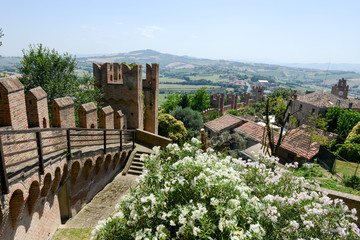 View of Gradara castle on Marche