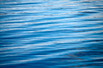 Ripples on a blue water background