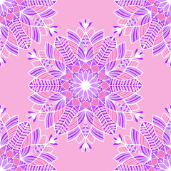 Nice colorful  Mandala. Vector Seamless Pattern.
