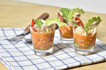 shrimps in fish sauce spicy,Thai food.