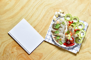 shrimps in fish sauce spicy,Thai food.