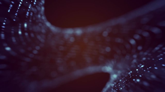 Distant Blue Particle Twist. Shallow Depth of Field