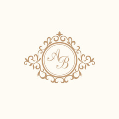 Vintage monogram template