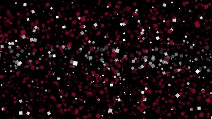 spirited celebratory fireworks from flat confetti particles with main national colors revealing the flag of Latvia