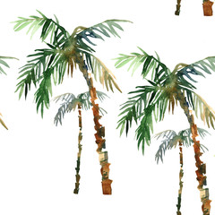 watercolor palm pattern