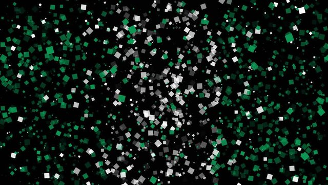 spirited celebratory fireworks from flat confetti particles with main national colors revealing the flag of Nigeria