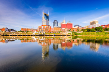 Fototapeta na wymiar Skyline of downtown Nashville, Tennessee, USA.