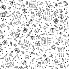 Birthday seamless pattern.