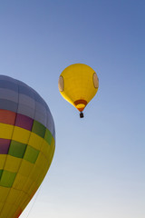 Colorful hot air balloon early in the morning