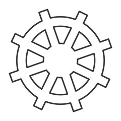 flat design boat rudder icon vector illustration