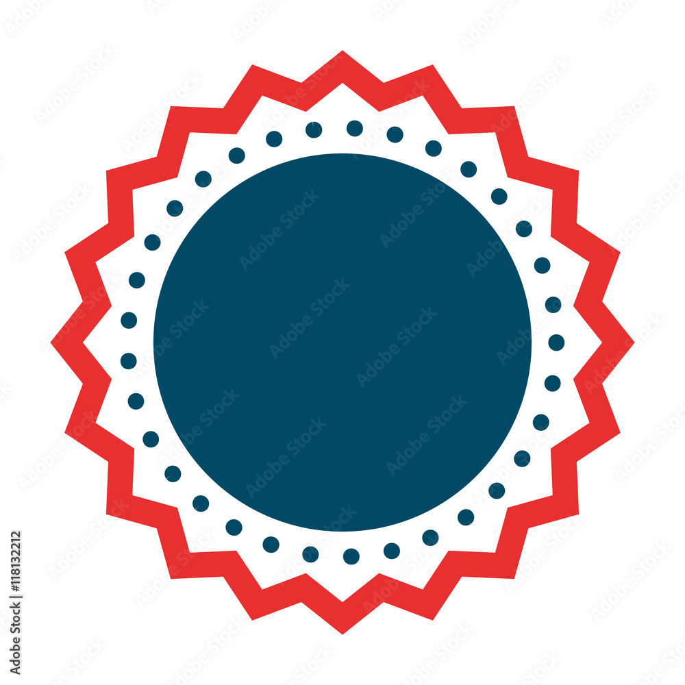 Sticker circle seal frame icon