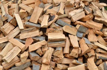 Pile of cut logs as a natural look background