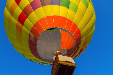 Colorful hot air balloon early in the morning