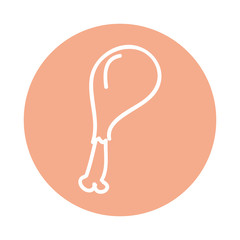 chicken thigh isolated icon