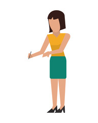 flat design business woman icon vector illustration