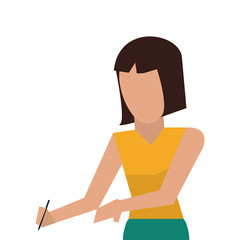 flat design business woman icon vector illustration