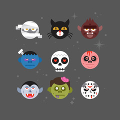 Halloween monster avatar design for graphic and web