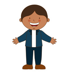 happy boy student uniform isolated