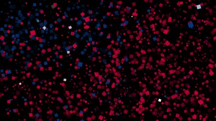 spirited celebratory fireworks from flat confetti particles with main national colors revealing the flag of Samoa - Powered by Adobe