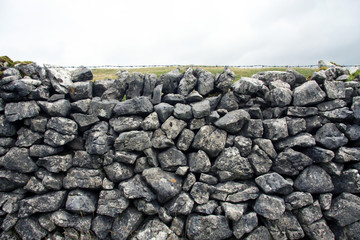 Traditional grey dry stone wall, great background/texture